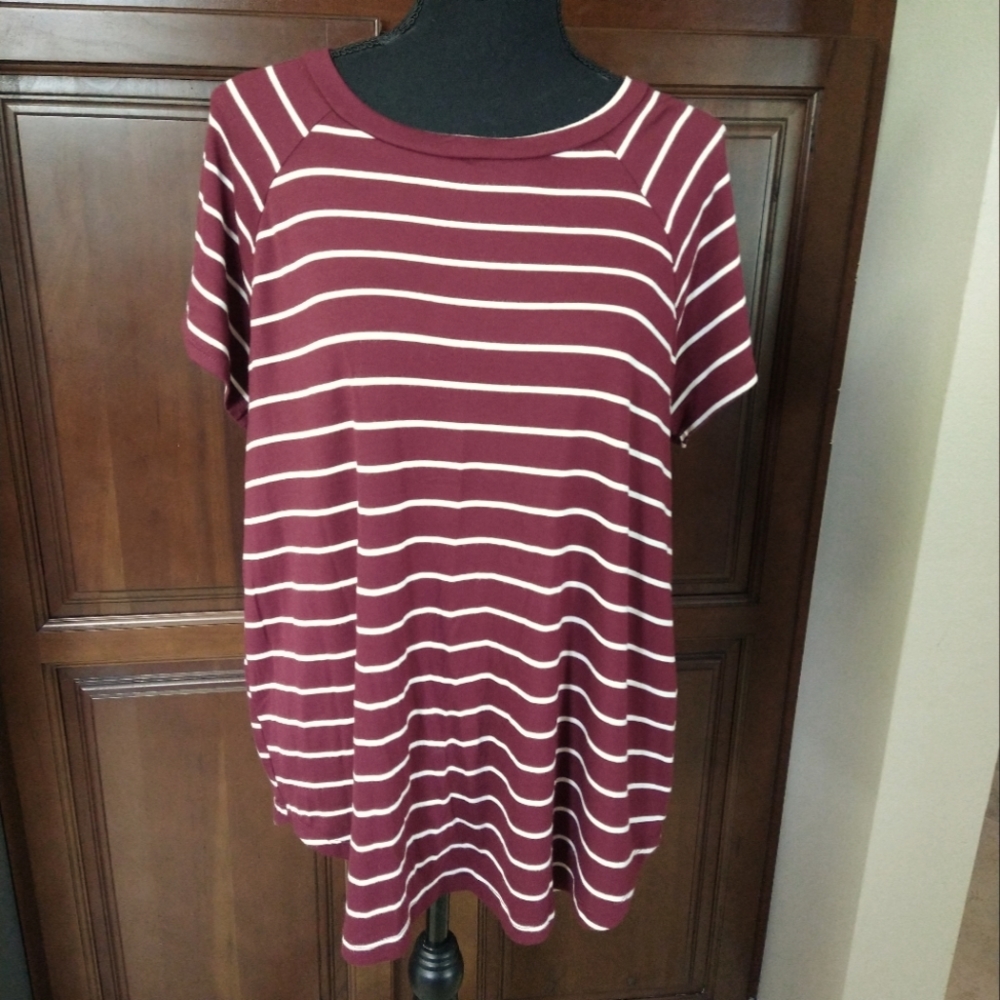 Maroon Striped Top XL